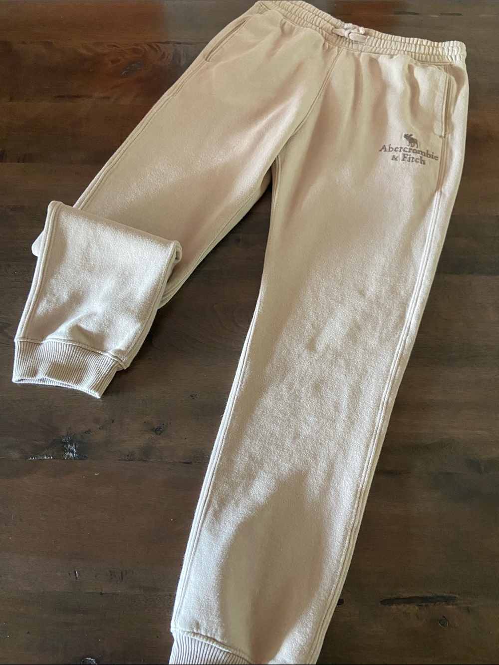 Youth Abercrombie & Fitch Beige/Cream Kids Jogger Sweatpants